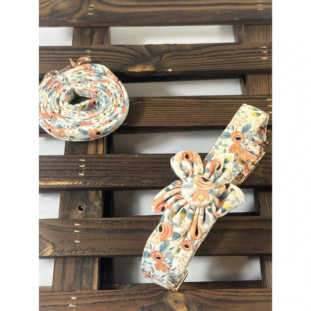 Unique Style Paws Summer‎ Dog Collar with Floral Bow,Colorful Bow Tie Puppy Co
